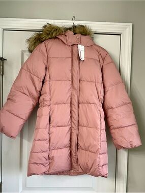 GAP Kids Girl’s (XL) Coral Pink Puffer Jacket with Hood
